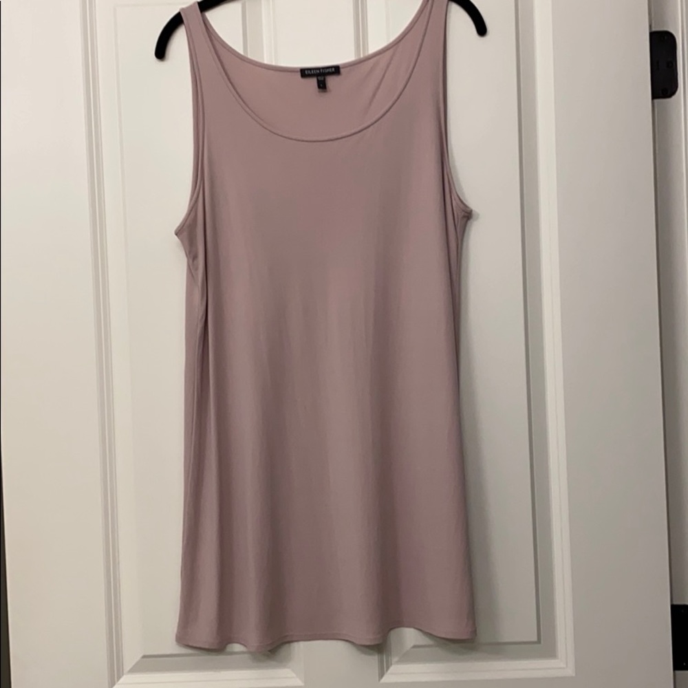 Tunic-length silk tank top by Eileen Fisher